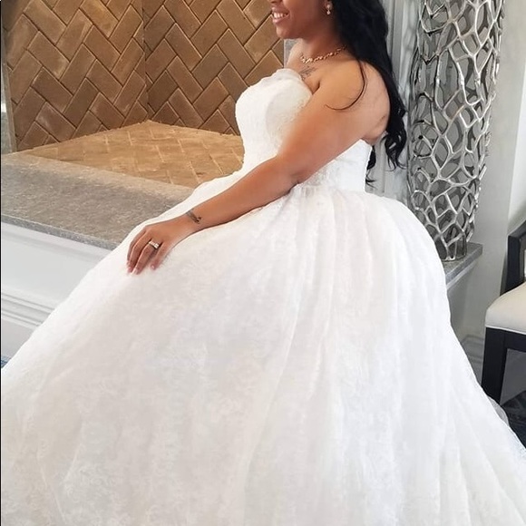 White by Vera Wang Corded Lace Wedding Dress - Picture 2 of 5